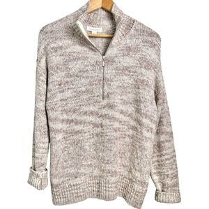 TREASURE & BOND Women's Small Half Zip Warm Neutral Tan Sweater NEW Popover
